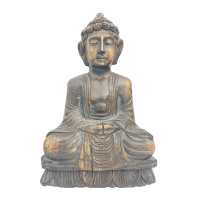 Großer Holz Buddha farbig
